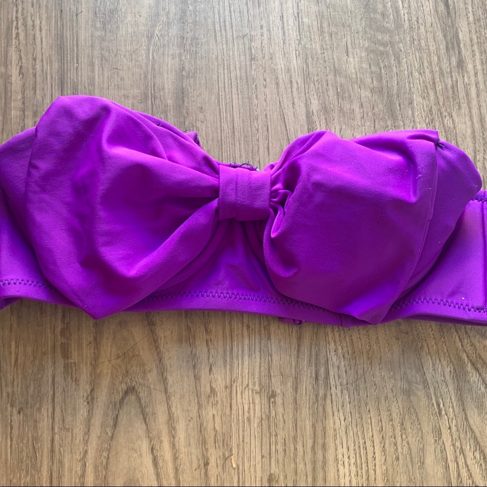 Purple bow bikini top